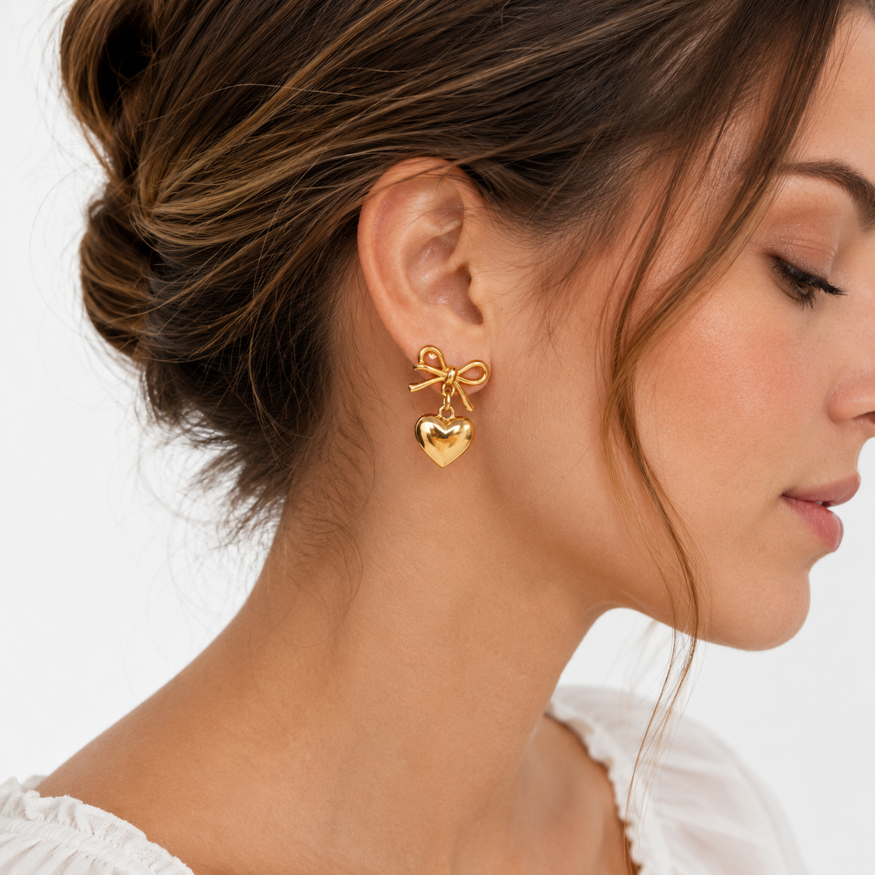 Earrings - Bow & Heart