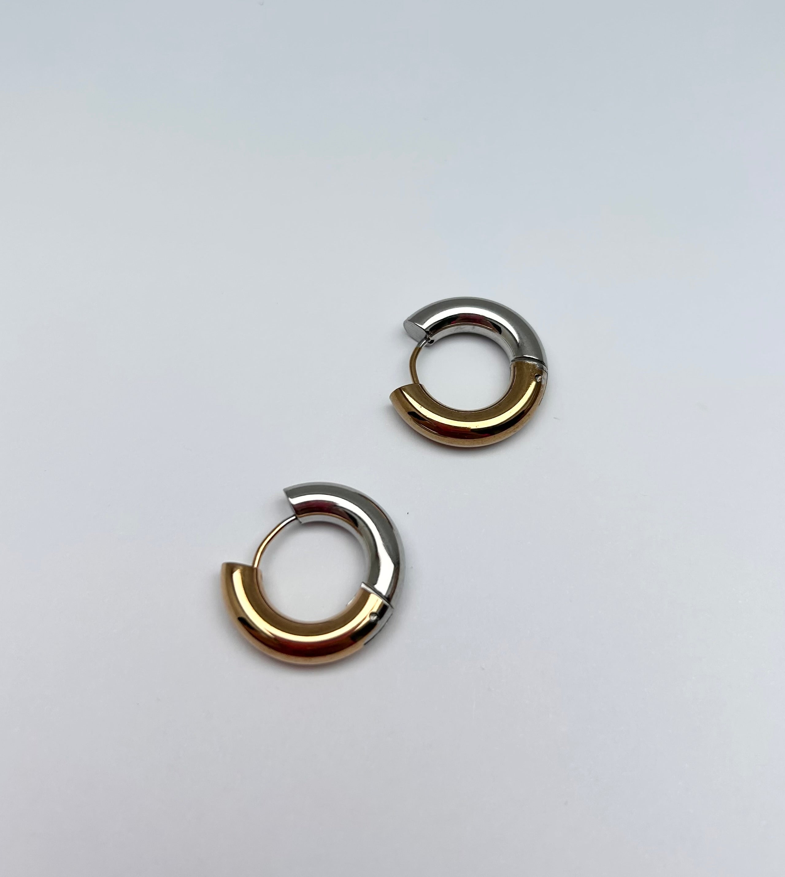 Earrings - GOLD SILVER HOOP