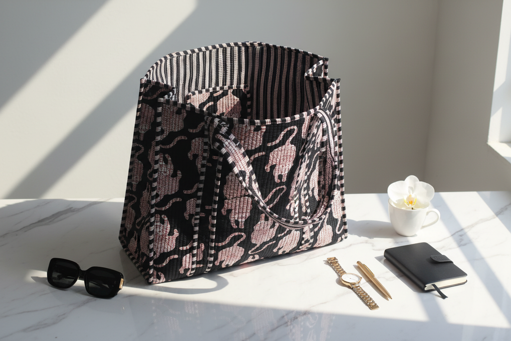 Black Tote Single Interior Pocket