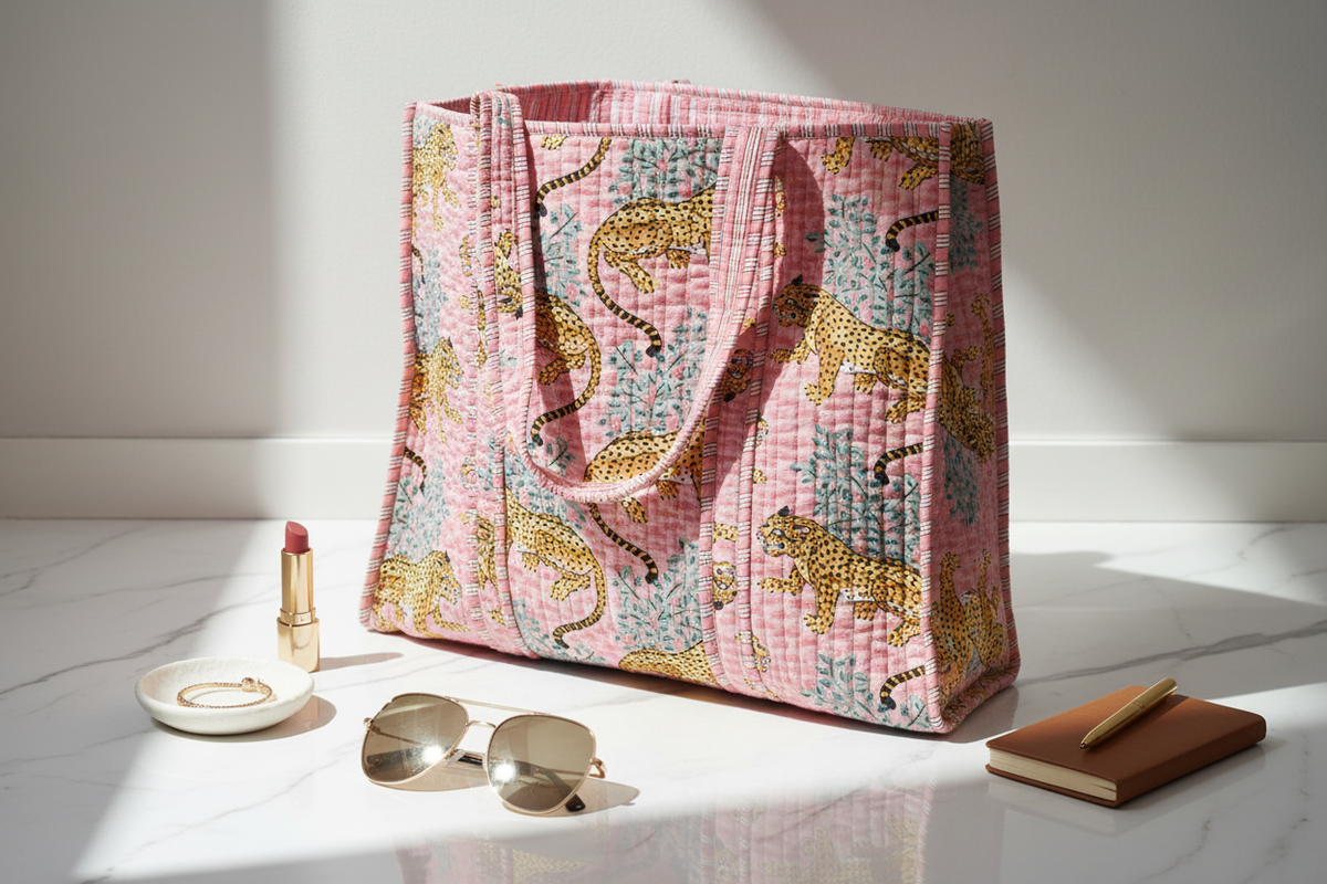 Pink Cheetah Tote Marketing Photo